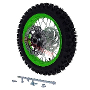 12'' Rear Wheel for Dirt Bike AGB27 (12mm Tread Lug) - Green