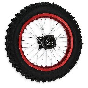 Full 14'' Rear Wheel for Dirt Bike AGB30 - Red