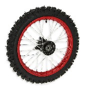 Full 14'' Front Wheel for Dirt Bike AGB29 - Red