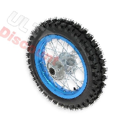 12'' Rear Wheel for Dirt Bike AGB27 (12mm Tread Lug) - Light blue