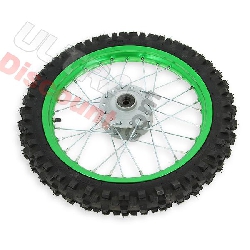 14'' Front Wheel for Dirt Bike AGB27 (10mm Tread Lug) - Green