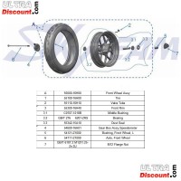 Complet Front Wheel Axle for Monkey - Gorilla 50cc ~ 125cc (215mm) Bilder 1