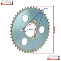 44 Tooth Reinforced Rear Sprocket for Large Chain 3T - TF8 (type 3) Bilder 1