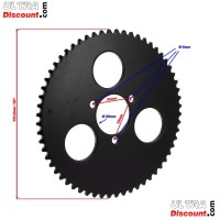 60 Tooth Reinforced Rear Sprocket for ATV Pocket Quad (type 2) - small pitch
