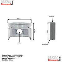 Piston Kit 63.5mm for ATV Shineray Quad 200cc