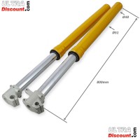 Hight Quality Front Fork Tubes 800mm, dual adjustment, 12/20mm axles - Gold Bilder 2