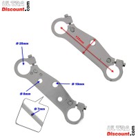Pair of Custom Triple Trees for Pocket Bike Nitro - Chrome