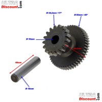 Intermediate starter pinion with shaft for Jonway 125cc scooter (YY125T) Bilder 1