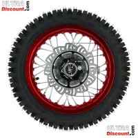 12'' Rear Wheel for Dirt Bike AGB27 (12mm Tread Lug) - Red