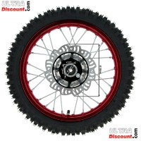 14'' Front Wheel for Dirt Bike AGB27 (10mm Tread Lug) - Red