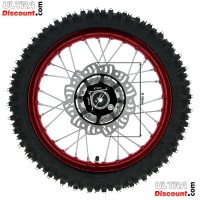 14'' Front Wheel for Dirt Bike AGB27 (10mm Tread Lug) - Red Bilder 1