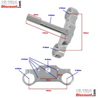 Triple Tree with superior plate for Dirt Bike (Type 2)