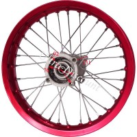 14'' Rear Rim for Dirt Bike AGB30 (type 4, Ø12mm) - Red