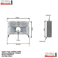 Piston Kit 63.5mm for Dirt Bike 200cc (type 1)