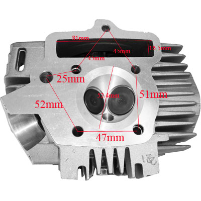 Cylinder Head 52.4mm + Hood (Loncin) for Dirt Bike 125cc 1P52FMI Bilder 1