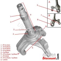 Left Steering Knuckle for ATV Bashan Quad 200cc (BS200S-3A)