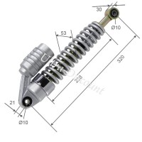 Front Gas Shock Absorber for ATV Shineray Quad 200cc STIIE-B - 320mm - Black-Gray Bilder 1
