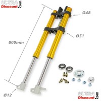 Complete Premium Front Fork for Dirt Bike - 845mm (for 12mm wheel axles)