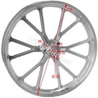 Rear Rim for Cross Pocket Bike (10'', type 2)