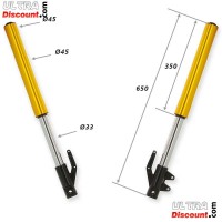 Front Fork Tubes Dirt Bike Gold (650mm)