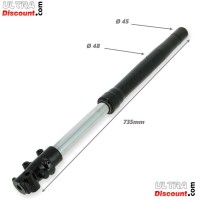 Hight Quality Front 735 Fork Tubes, single adjustment, 12 axles - Black Bilder 1