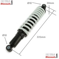 Rear Shock Absorber for ATV Shineray Quad 200ST-9 - 335mm - White-Black