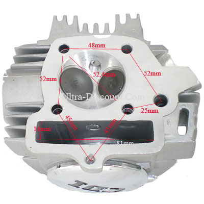 Cylinder Head 54mm + Hood (Lifan) for Dirt Bike 125cc 1P52FMI