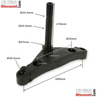 Front Fork Yoke inferior 170mm for Scooter Citycoco