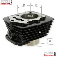 Cylinder for Shineray 200STIIE STIIEB (63,5mm) black Bilder 1