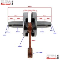 Racing Crankshaft for Cross Pocket Bike (12mm axle)