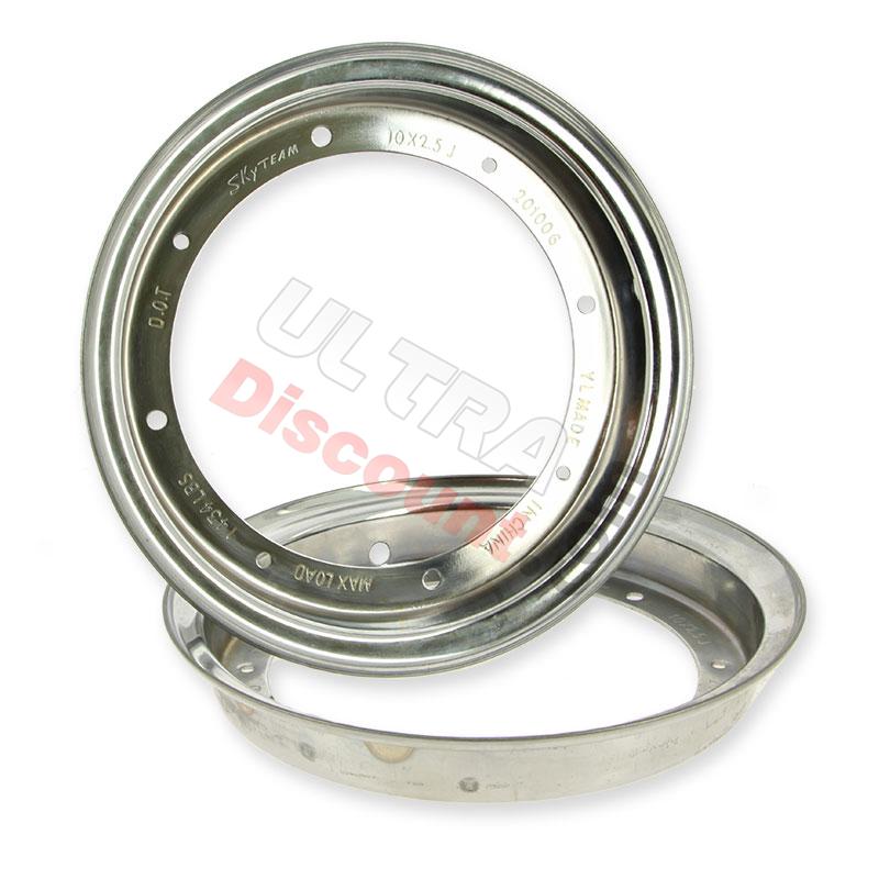 Front rear motorcycle rim 10x2.50 PBR Skyteam 50cc 125cc - Chrome, PBR Skyteam ZB Honda Spare Parts