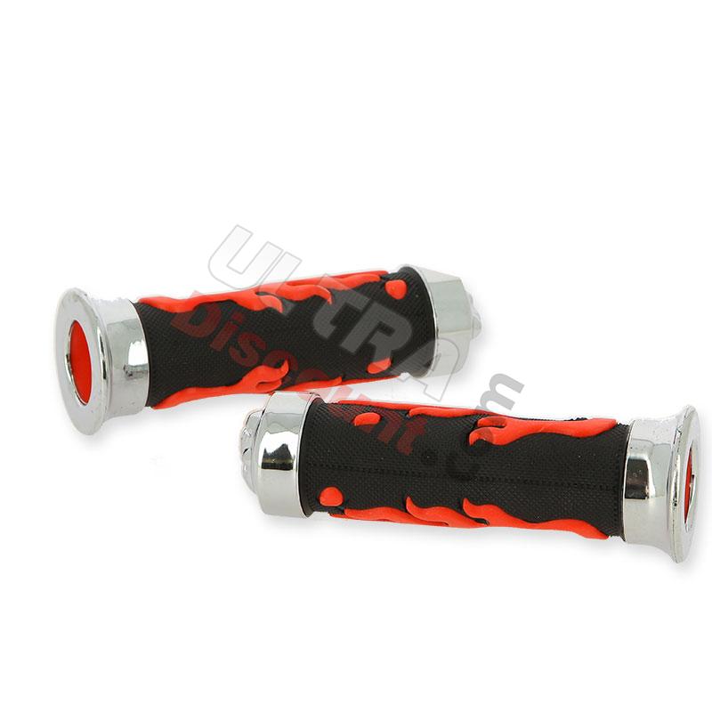 Non-Slip Handlebar Grip Flame - Red-Black Type 3, Chinese scooter parts