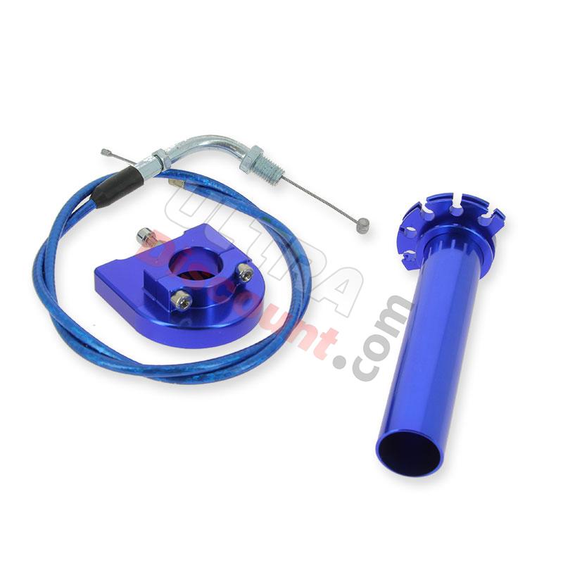 HQ Billet Quick Throttle (Purple) + Throttle Cable (Blue), Parts YAMAHA PW50