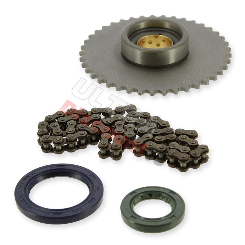 Set starter gear and chain for Skyteam engines 50cc, Monkey - Gorilla Spare Parts Set starter gear and chain for Skyteam engines 50cc, Monkey - Gorilla Spare Parts