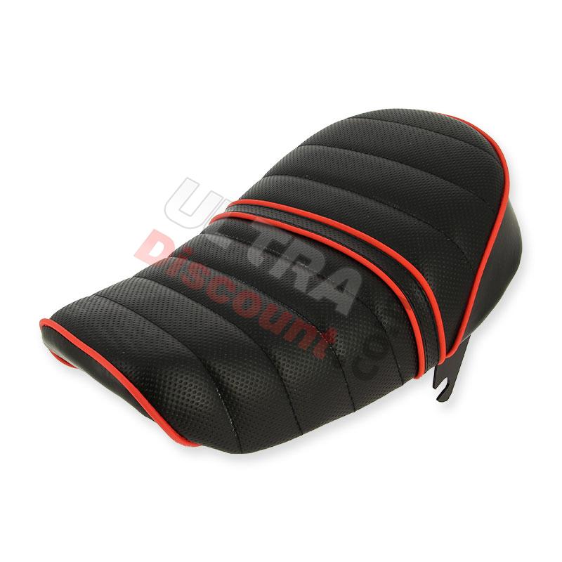 Leather Seat Black Red for Monkey 50cc to 125cc (type 3), Monkey - Gorilla Spare Parts