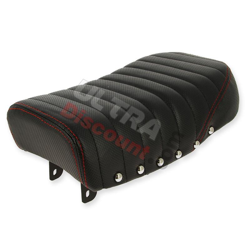 Leather Seat Black Red for Monkey 50cc to 125cc (type 4), Monkey - Gorilla Spare Parts