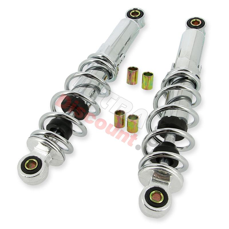 Rear Shock Absorbers for Monkey Gorilla (280mm) - CHROME, Monkey - Gorilla Spare Parts