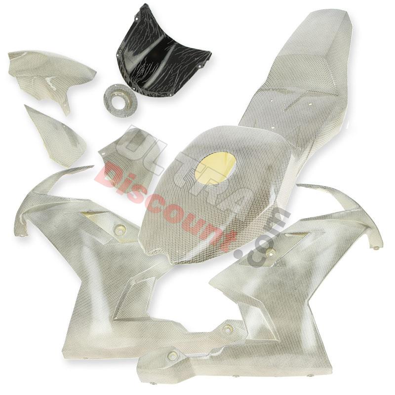 Carbon Fairing - Special Edition - for Pocket Bike Nitro - White, Pocket Bike Nitro Parts