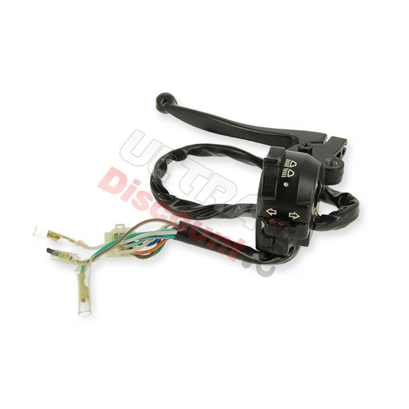 Left Black Switch Assembly for Dax Skyteam Skymax 50-125cc with LED lamp, Monkey - Gorilla Spare Parts