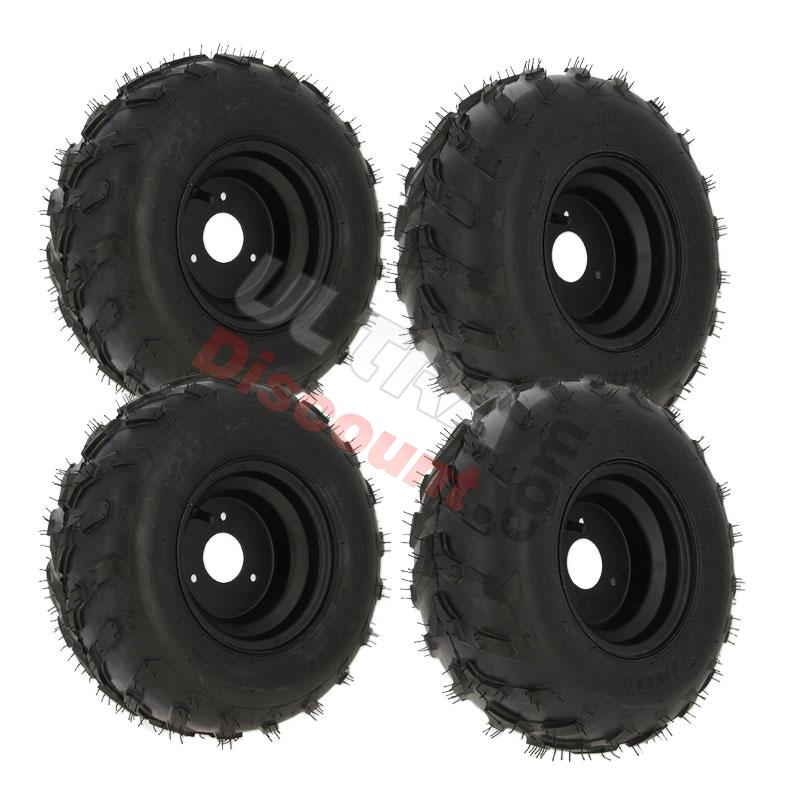 Set 4 wheels 16x8-7 complete for mini quad Bigfoot (type2), Parts ATV 110cc - 125cc