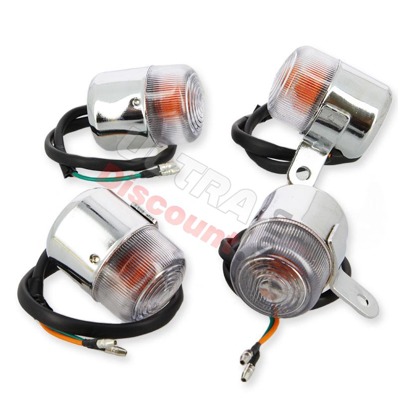 4 x Custom Front - Rear Turn Signal for Trex 50cc and 125cc (chrome) , 200cc Chinese ATV Parts