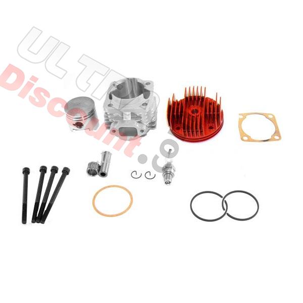 Head Kit 49cc for Pocket Bike - 4 transfer ports - 10mm axle (type A) - Red, Pocket Bike Spare Parts Head Kit 49cc for Pocket Bike - 4 transfer ports - 10mm axle (type A) - Red, Pocket Bike Spare Parts