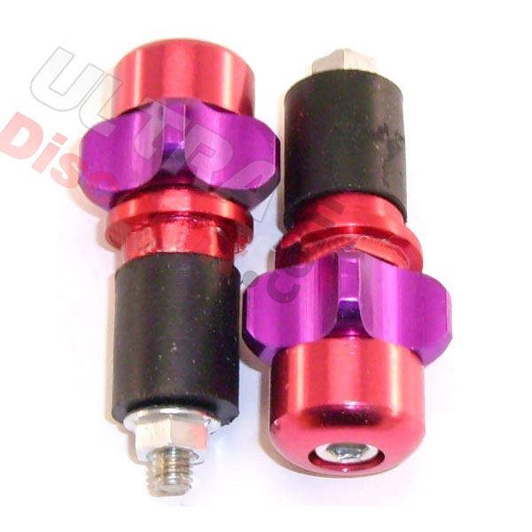 Custom Handlebar End Plugs (type 2) - Red-Purple, ZPF Pocket Bike Racing Parts