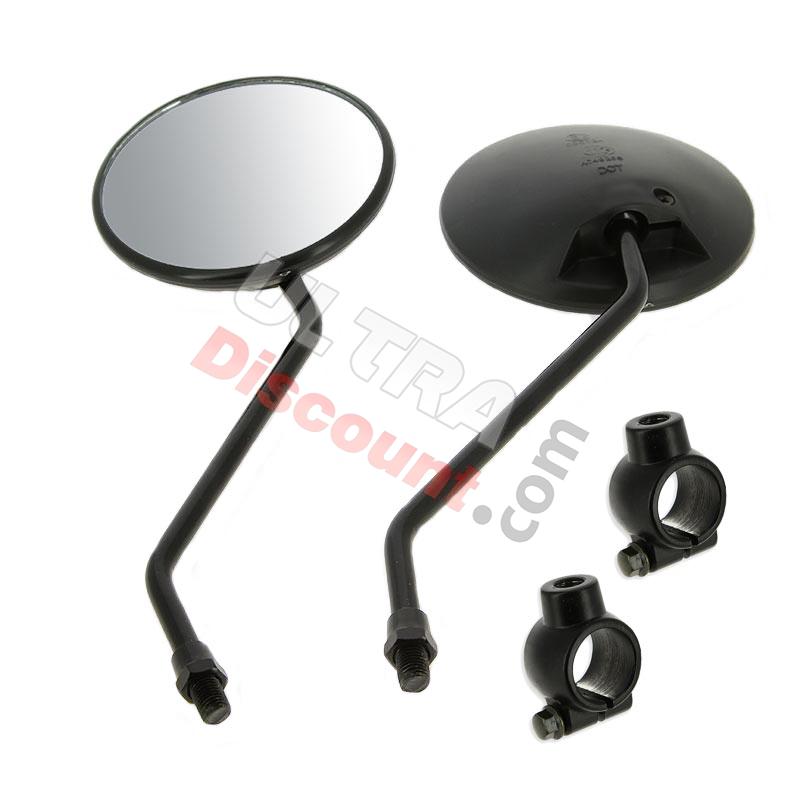 Pair of mirrors black + support for Citycoco (Black edition Ø10), Citycoco spare parts Pair of mirrors black + support for Citycoco (Black edition Ø10), Citycoco spare parts