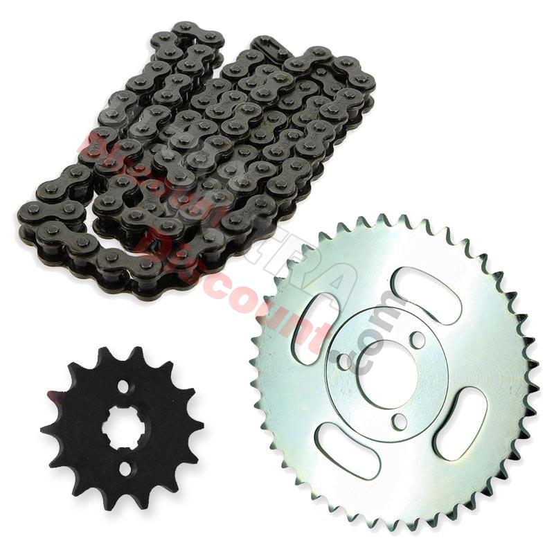 sprocket kit, chain, rear sprocket and front sprocket for Skymini 10-inch ST50-8/8A, Skymini Monkey Gorilla Spare Parts sprocket kit, chain, rear sprocket and front sprocket for Skymini 10-inch ST50-8/8A, Skymini Monkey Gorilla Spare Parts