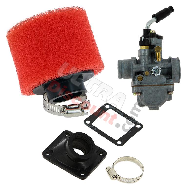 19mm Carburetor + Red Air Filter for Pocket Bike Polini 911, Polini 911 GP3 Spare Parts