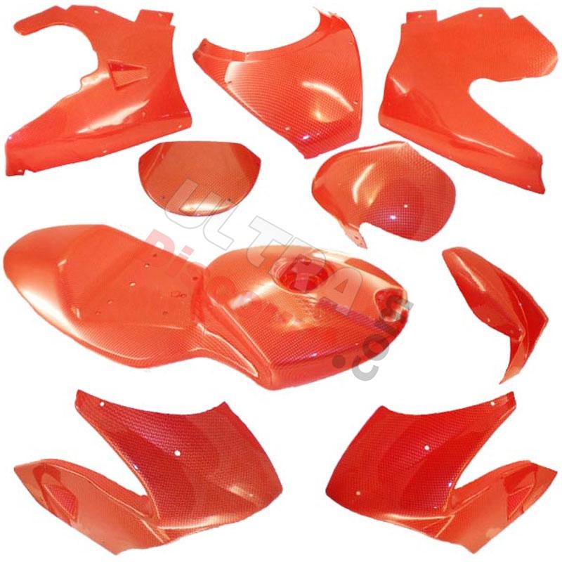 Carbon Fairing - Special Edition - for Pocket Bike 47cc - 49cc - Red, Pocket Bike Spare Parts Carbon Fairing - Special Edition - for Pocket Bike 47cc - 49cc - Red, Pocket Bike Spare Parts