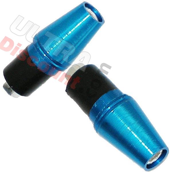 Custom Handlebar End Plugs (type 5) - Blue, Bashan Parts ATV 200cc BS200S7
