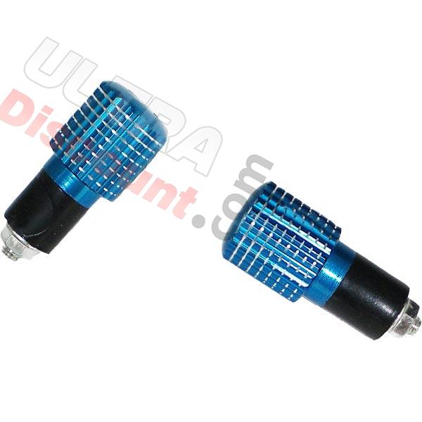Custom Handlebar End Plugs (type 6) - Blue, Bashan Parts ATV 300cc BS300S18