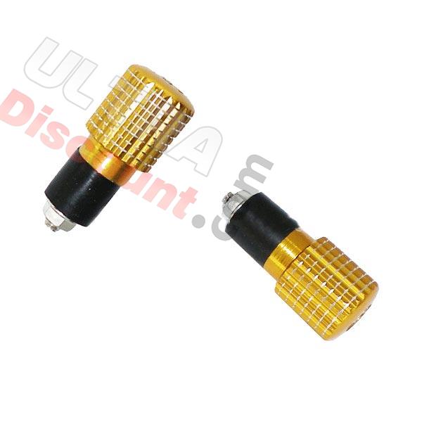 Custom Handlebar End Plugs (type 6) - Gold, Bashan Parts ATV 250cc BS250S11